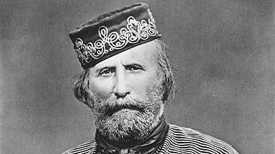 Giuseppe Garibaldi mit Kopfbedeckung